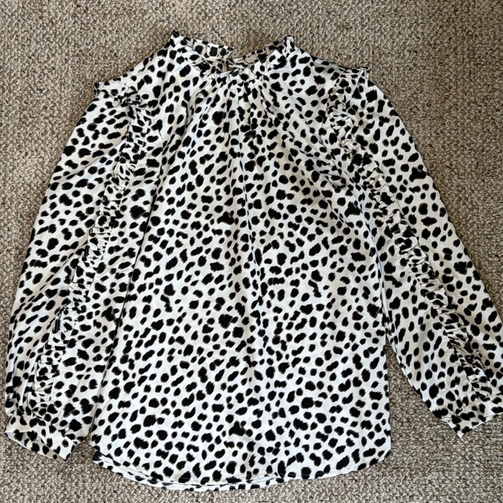 EUC leopard blouse shirt small